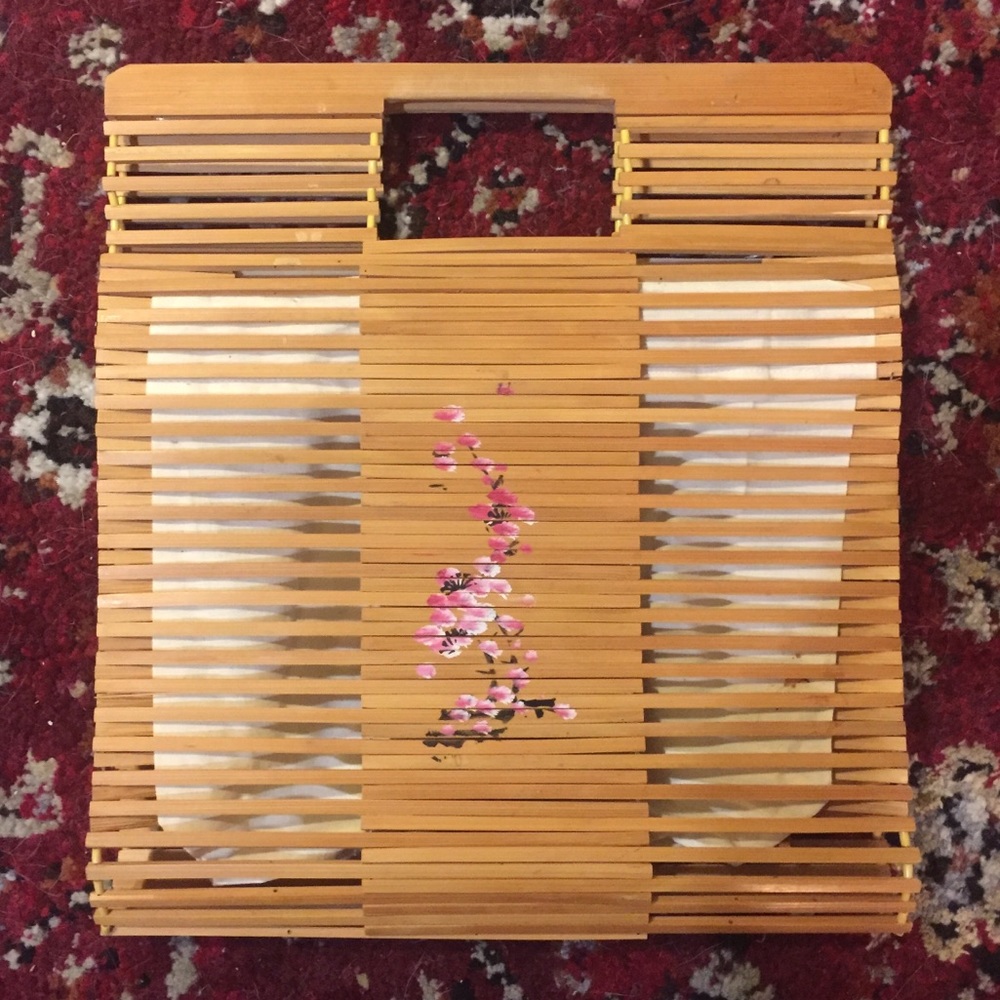Vintage Bamboo Basket Handbag